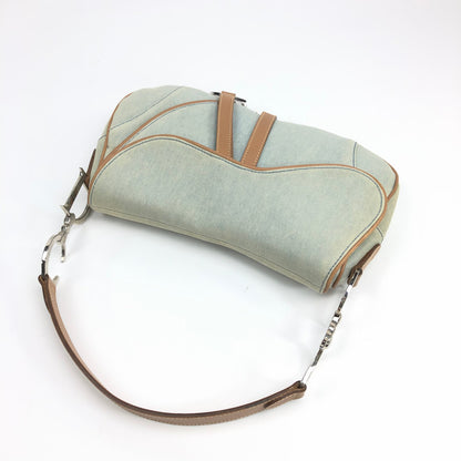 CHRISTIAN DIOR DENIM DOUBLE SADDLE BAG
