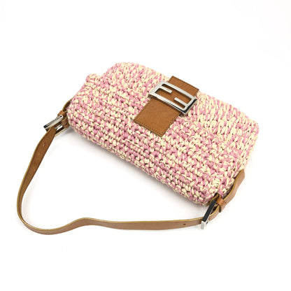 FENDI CROCHET BAGUETTE SHOULDER BAG