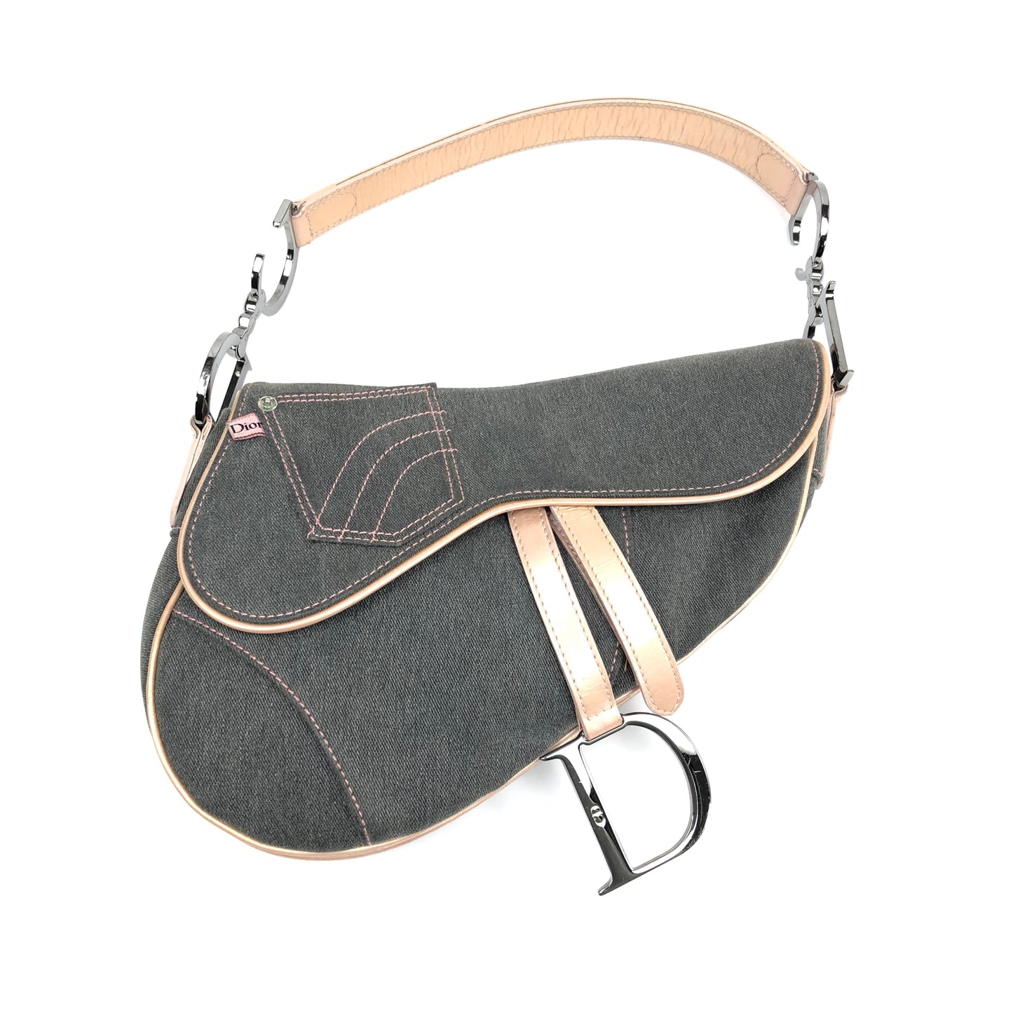 CHRISTIAN DIOR DENIM SADDLE BAG