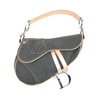 CHRISTIAN DIOR DENIM SADDLE BAG