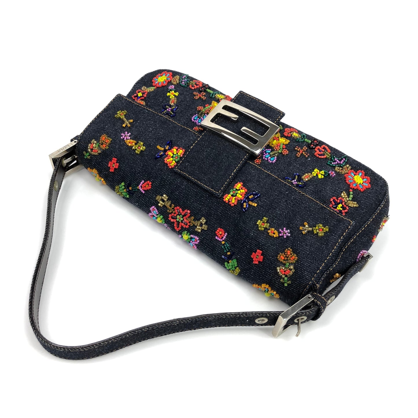 FENDI BEADED BAGUETTE SHOULDER BAG