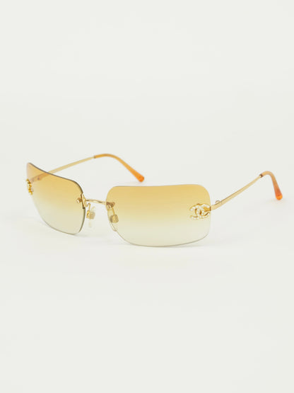 CHANEL RIMLESS RHINESTONE SUNGLASSES