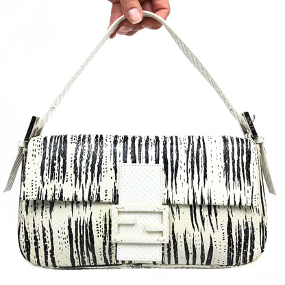 FENDI PYTHON SNAKESKIN BAGUETTE SHOULDER BAG