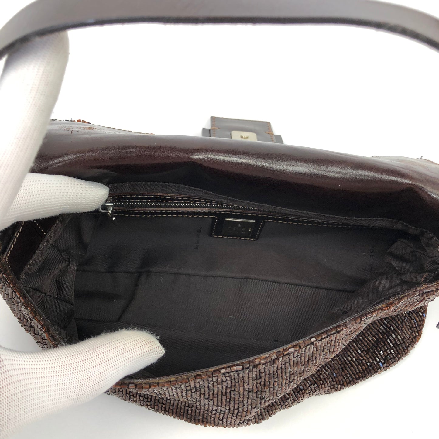 FENDI BEADED BAGUETTE SHOULDER BAG