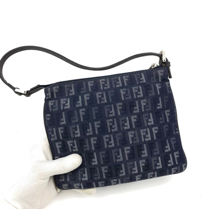 FENDI ZUCCA DENIM SHOULDER BAG