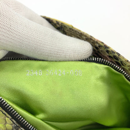 FENDI MULTI COLOUR PYTHON SNAKESKIN BAGUETTE BAG WITH METAL/MIRROR DETAILING