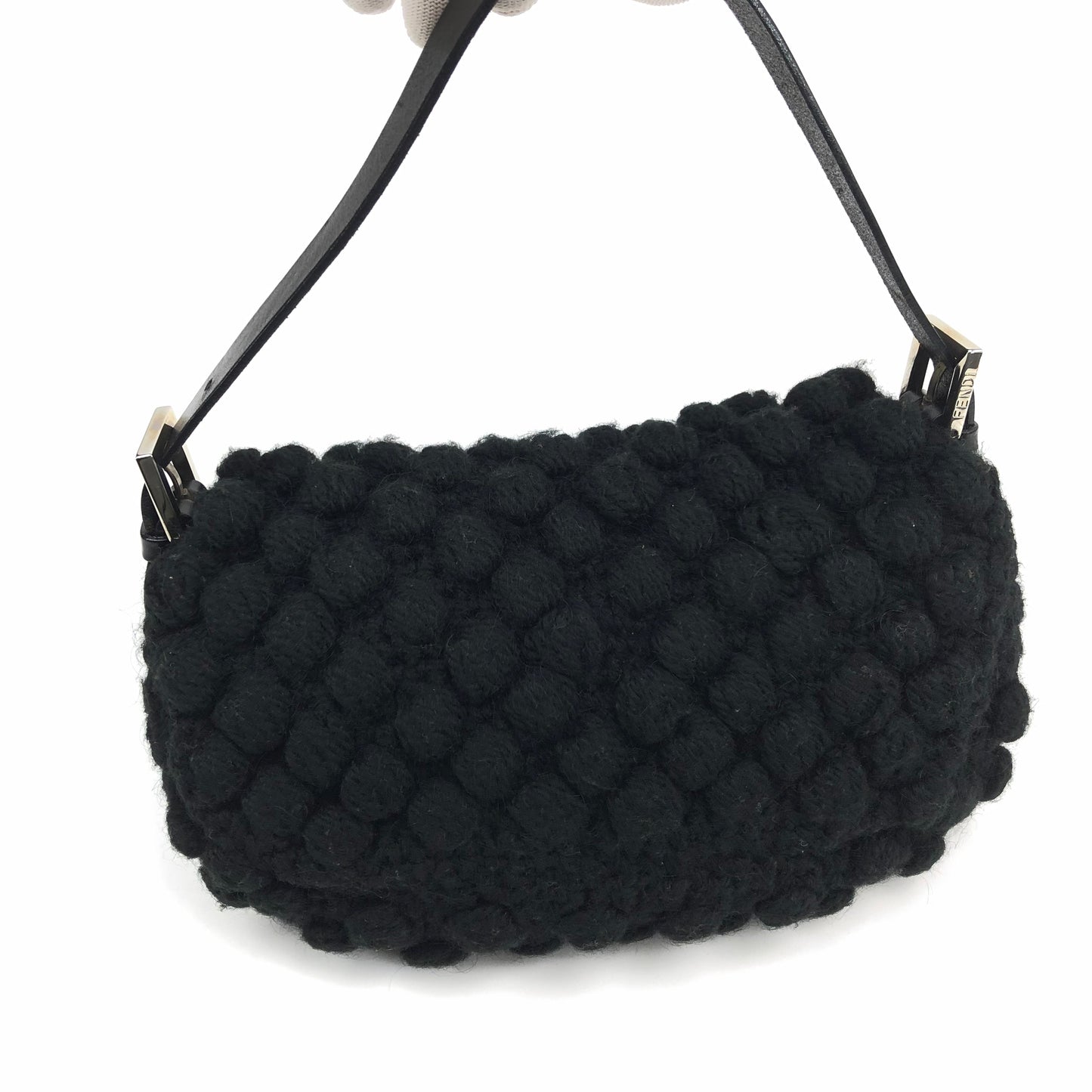 FENDI CASHMERE WOOL BAGUETTE SHOULDER BAG