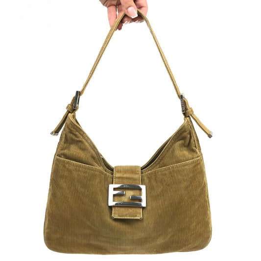FENDI CORDUROY SHOULDER BAG