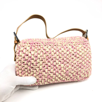 FENDI CROCHET BAGUETTE SHOULDER BAG