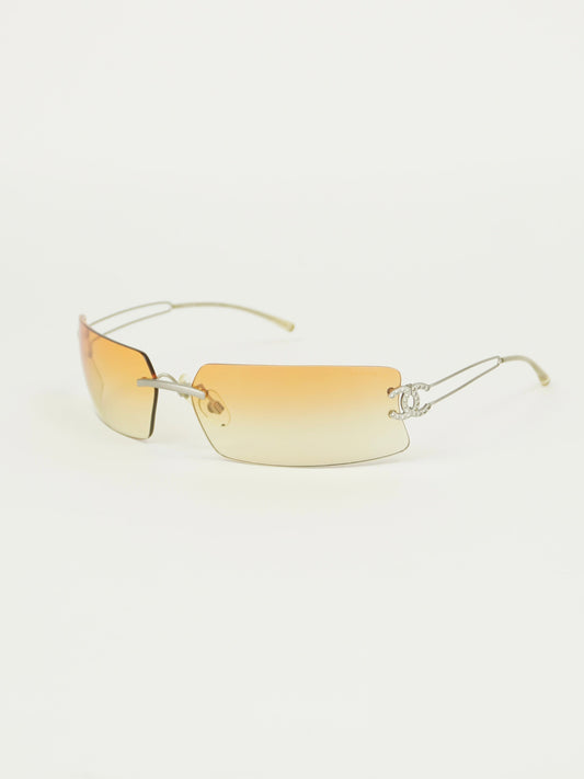 CHANEL RIMLESS RHINESTONE SUNGLASSES