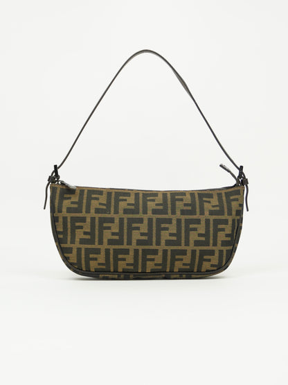 FENDI ZUCCA CRESCENT SHOULDER BAG