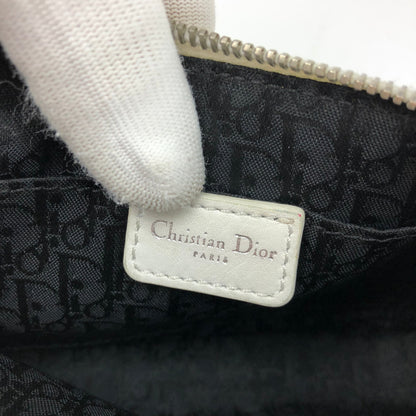 CHRISTIAN DIOR LEATHER SHOULDER BAG WITH SILVER DETAILING