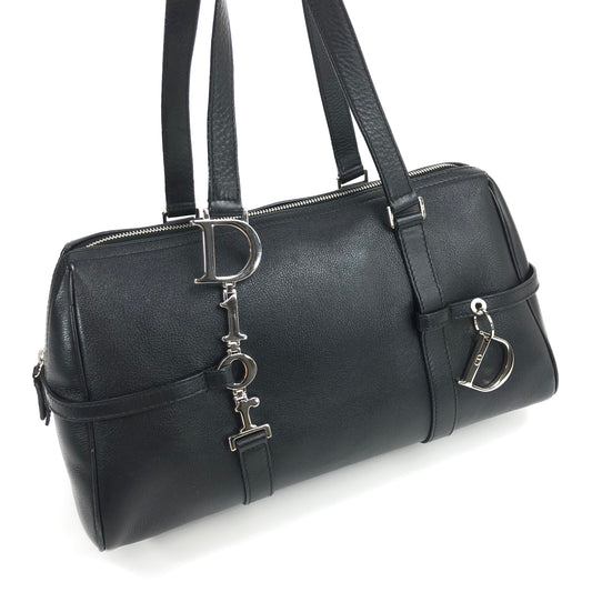 CHRISTIAN DIOR LEATHER BAG WITH SILVER HARDWARE