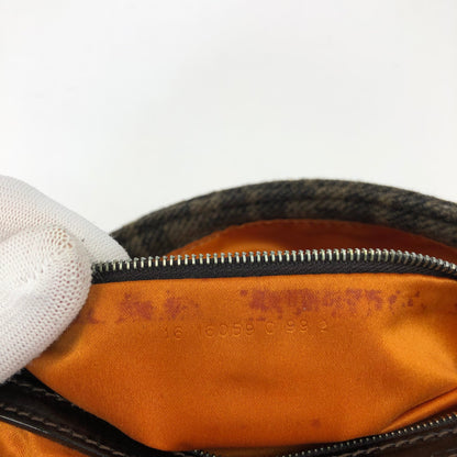 FENDI ZUCCA CASHMERE WOOL BAGUETTE SHOULDER BAG