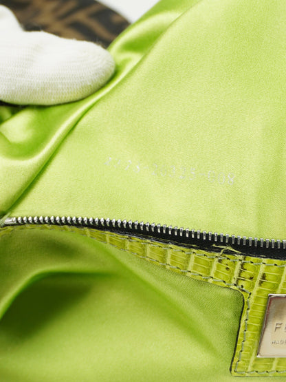 FENDI BEADED MAMA BAGUETTE WITH LIZARD TRIM