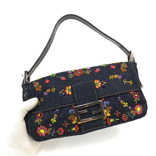 FENDI BEADED BAGUETTE SHOULDER BAG