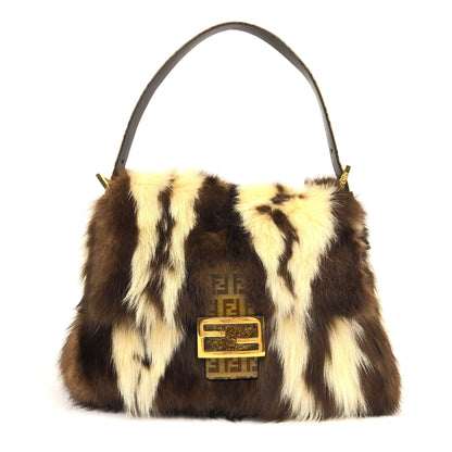 FENDI FUR MAMA BAGUETTE BAG