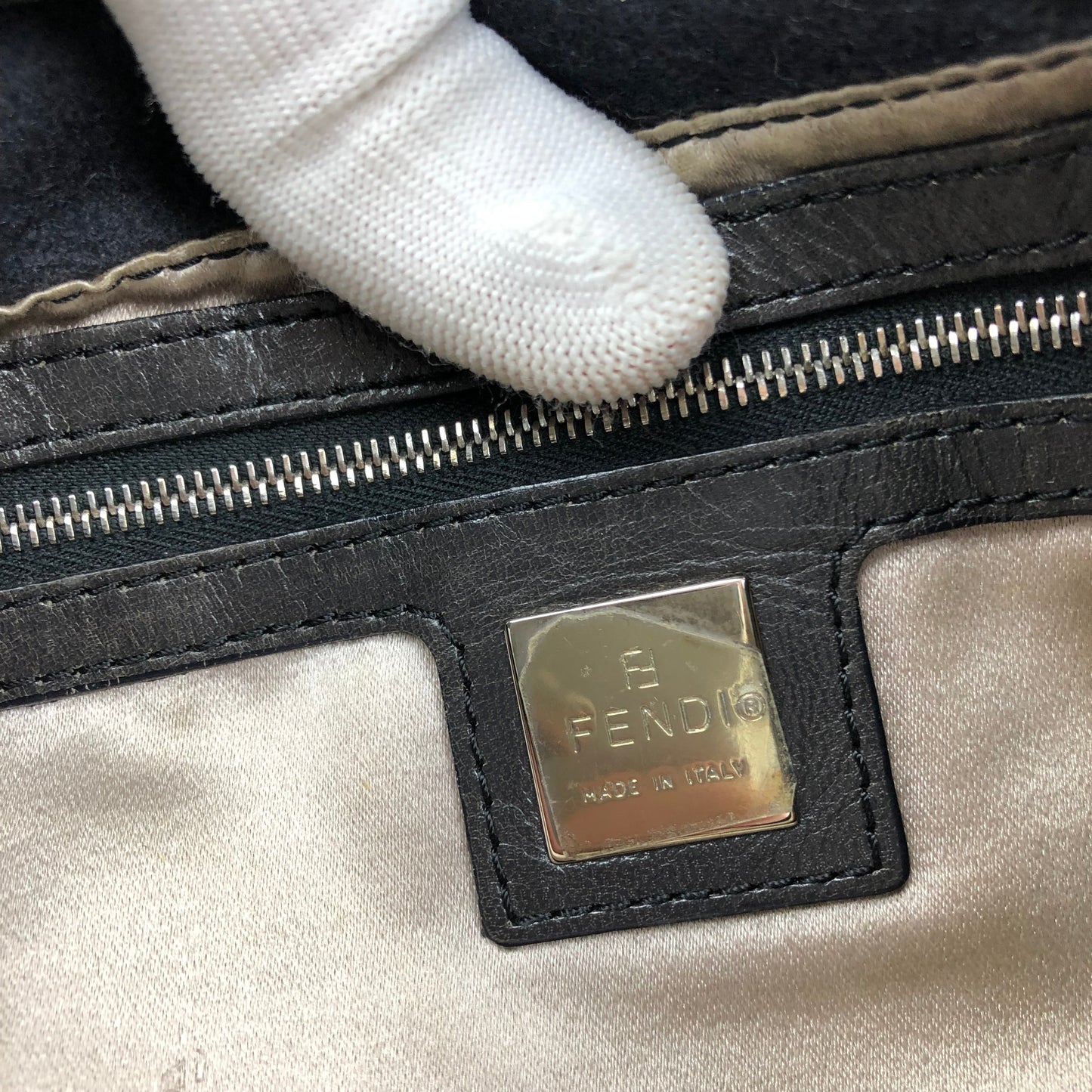 FENDI BAGUETTE WITH CALF HAIR AND BEADED DETAILING