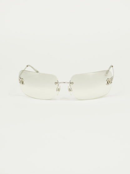 CHANEL RIMLESS RHINESTONE SUNGLASSES