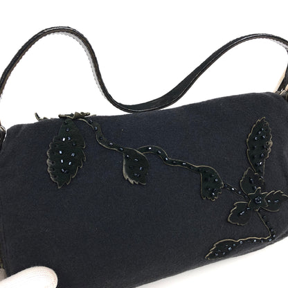 FENDI BAGUETTE WITH CALF HAIR AND BEADED DETAILING