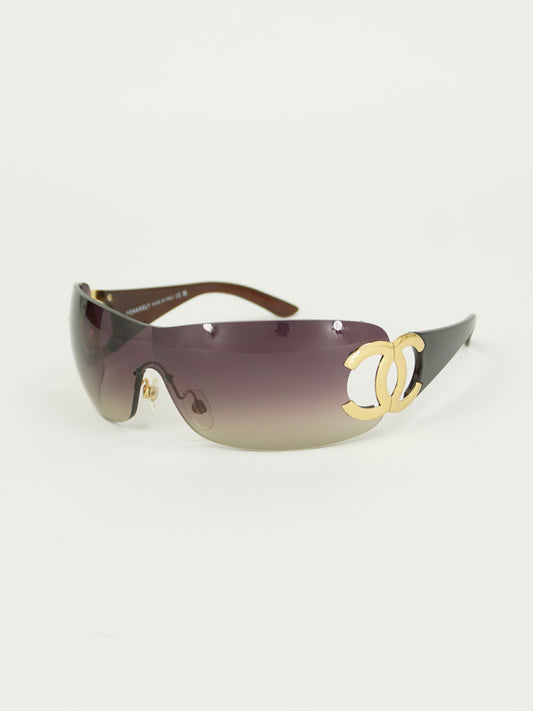 CHANEL RIMLESS CC LOGO SUNGLASSES