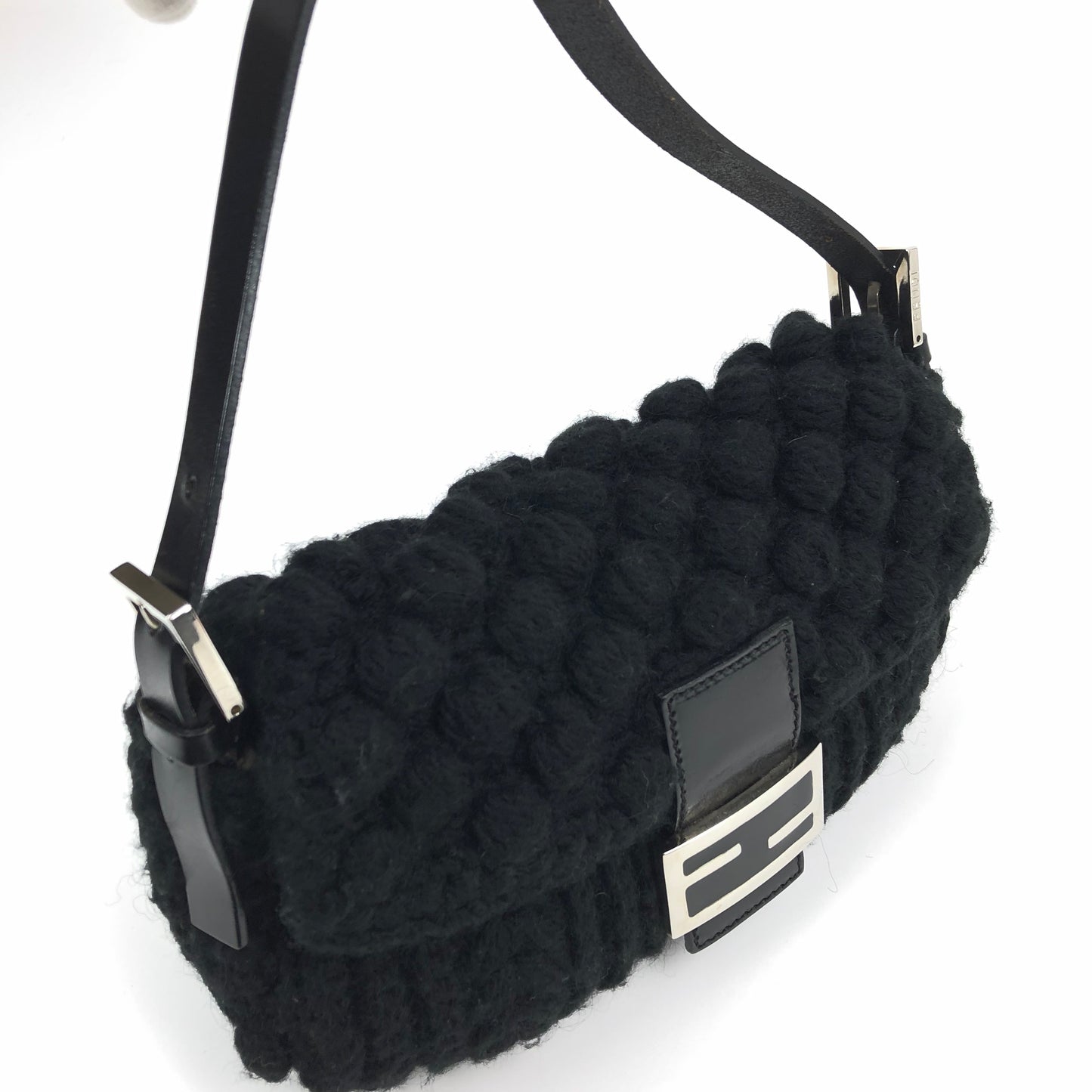 FENDI CASHMERE WOOL BAGUETTE SHOULDER BAG