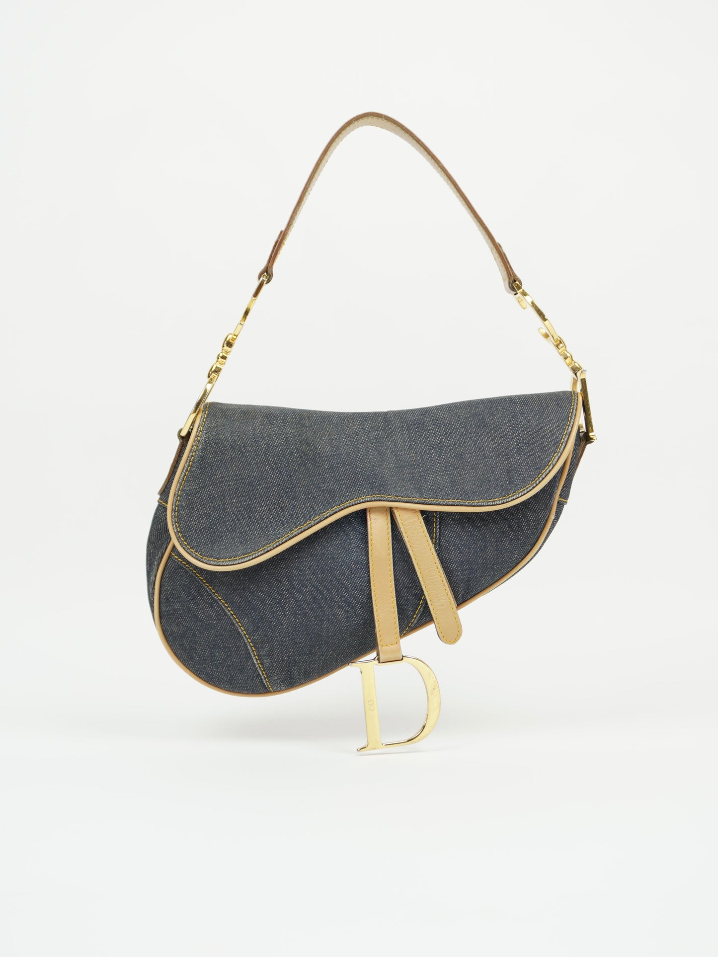 CHRISTIAN DIOR DENIM SADDLE BAG