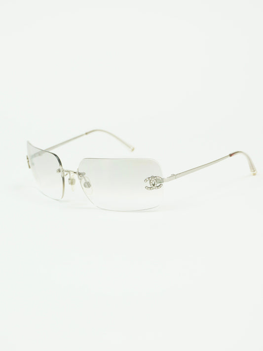 CHANEL RIMLESS RHINESTONE SUNGLASSES