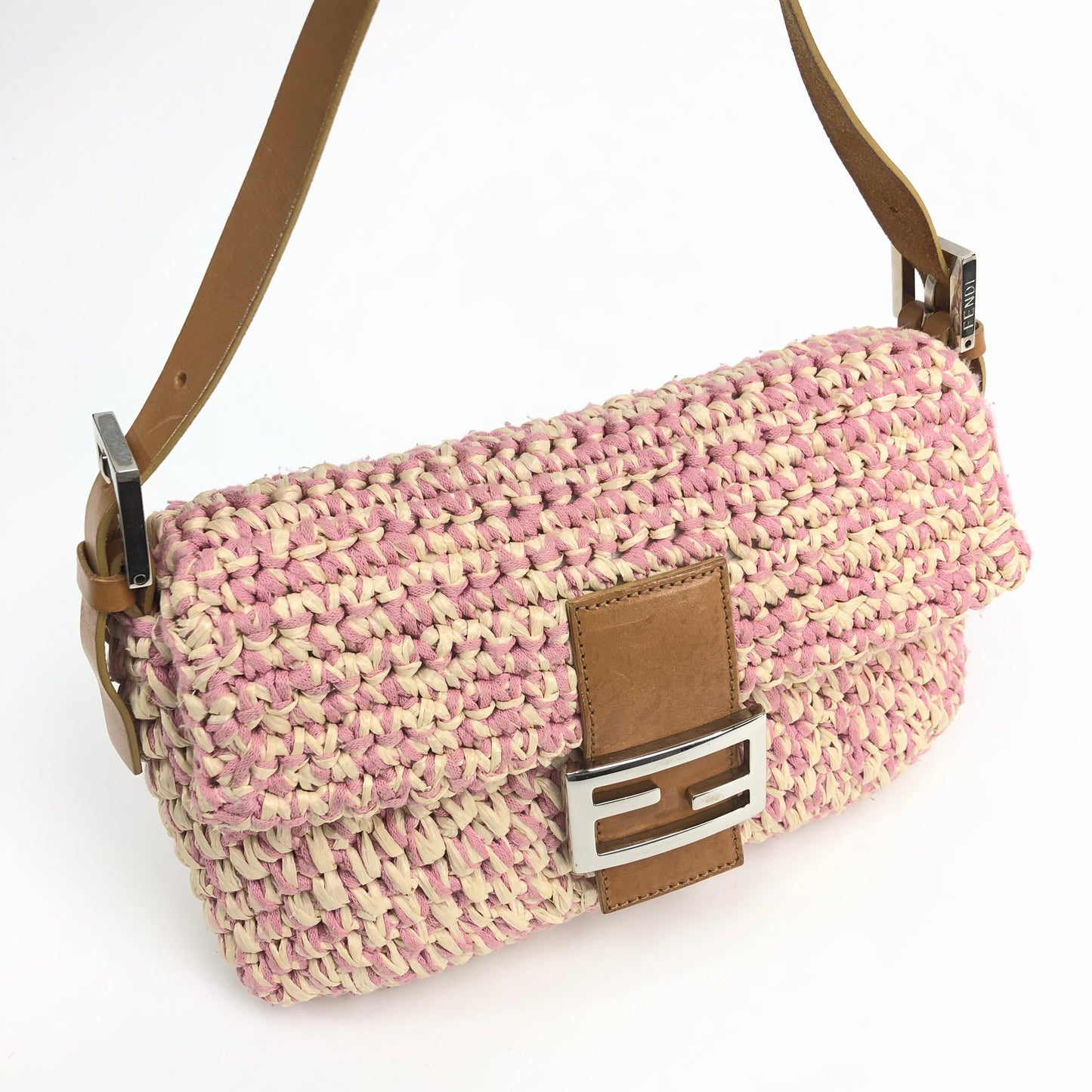 FENDI CROCHET BAGUETTE SHOULDER BAG
