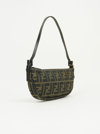 FENDI ZUCCA CRESCENT SHOULDER BAG