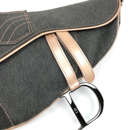 CHRISTIAN DIOR DENIM SADDLE BAG