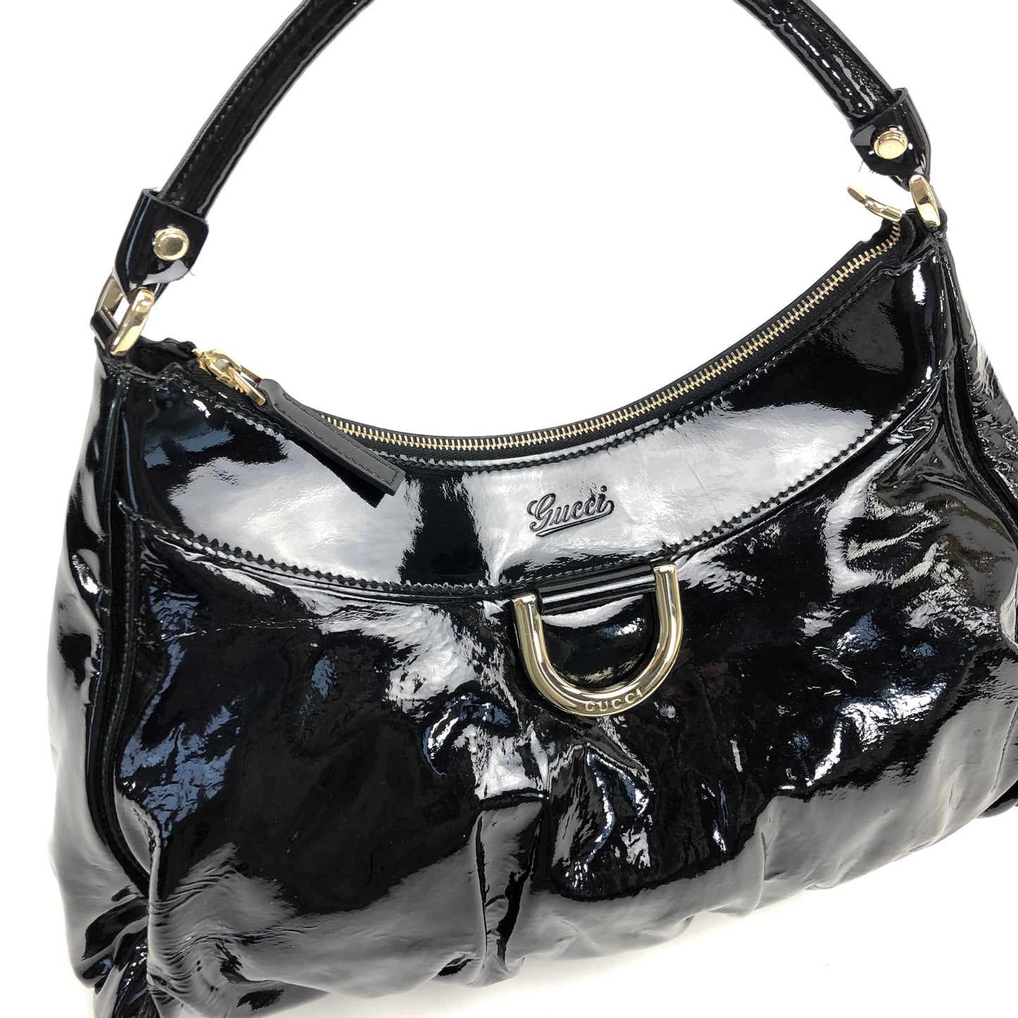 GUCCI MONOGRAM LEATHER ABBEY BAG