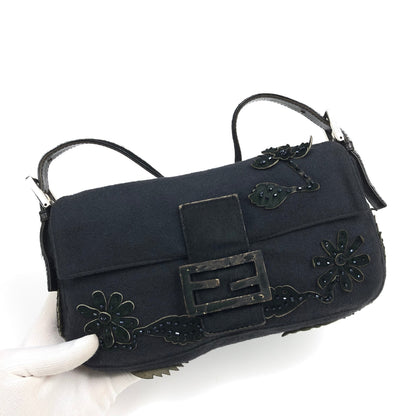 FENDI BAGUETTE WITH CALF HAIR AND BEADED DETAILING