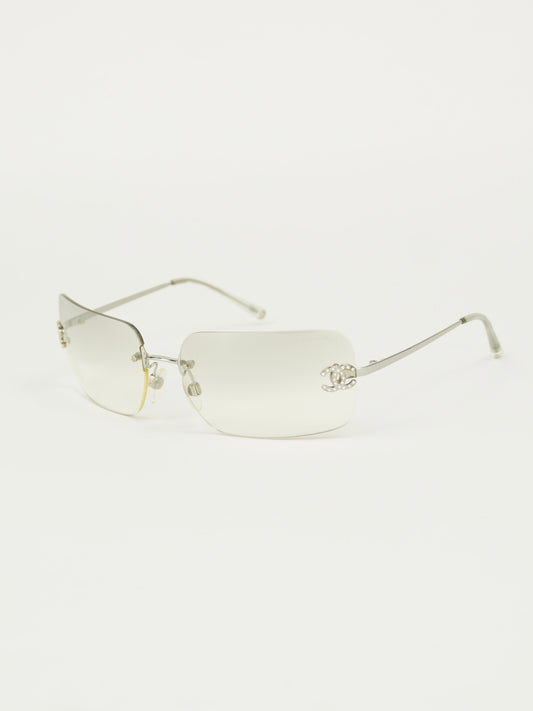 CHANEL RIMLESS RHINESTONE SUNGLASSES