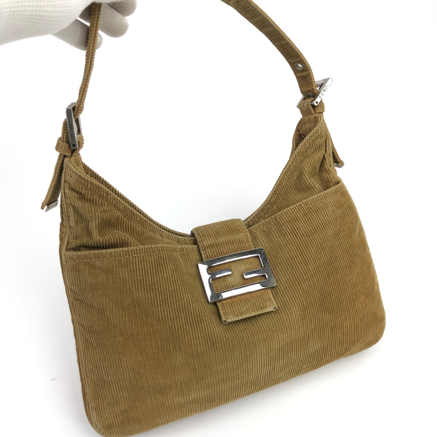 FENDI CORDUROY SHOULDER BAG