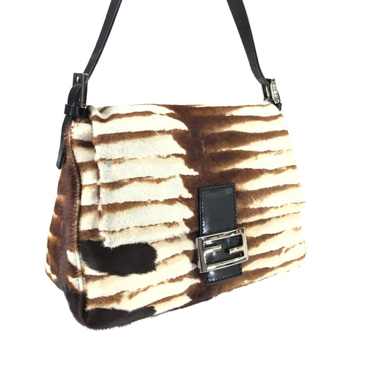 FENDI CALF HAIR MAMA BAGUETTE BAG
