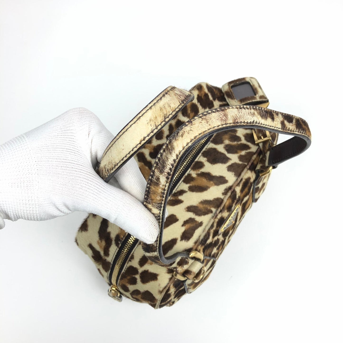 PRADA CALF HAIR LEOPARD SHOULDER BAG