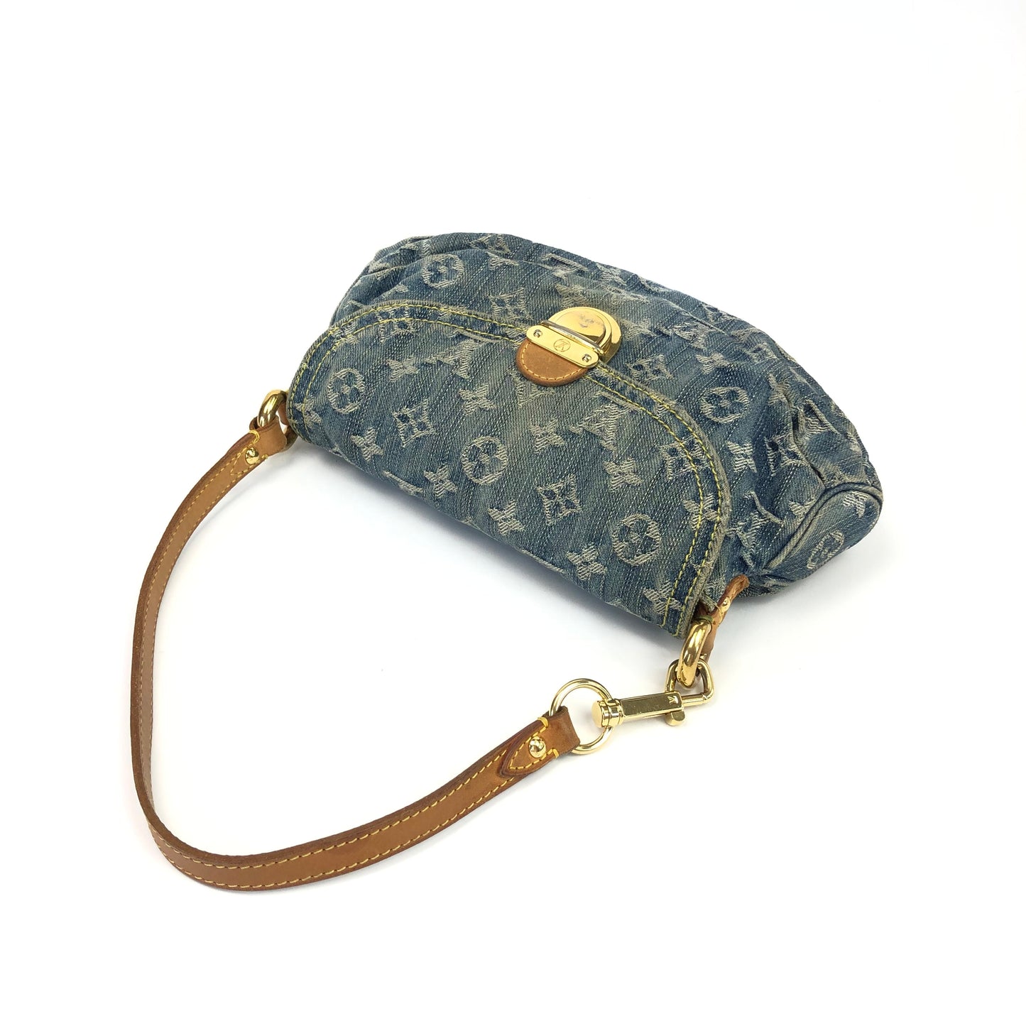 LOUIS VUITTON DENIM PLEATY SHOULDER BAG