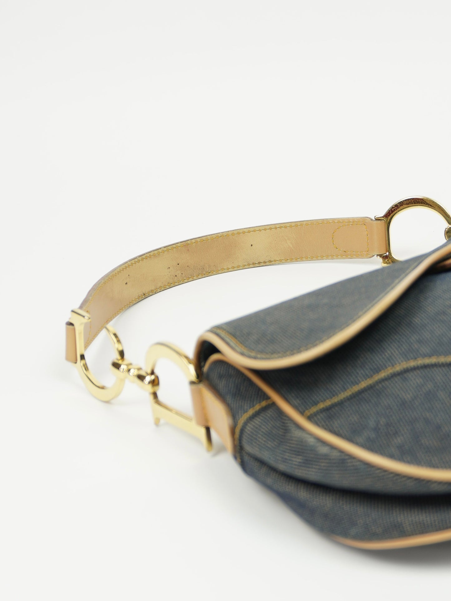 CHRISTIAN DIOR DENIM SADDLE BAG