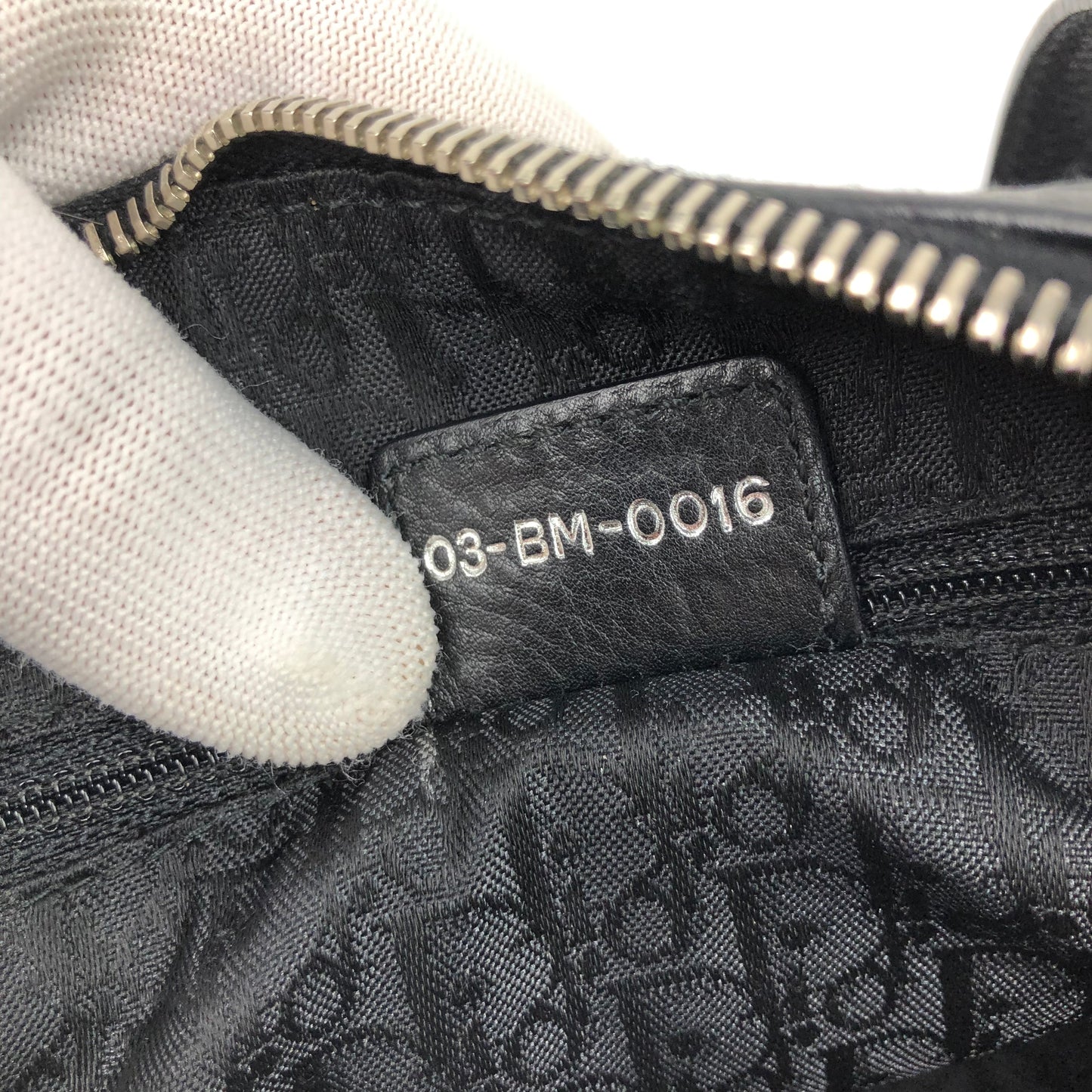 CHRISTIAN DIOR LEATHER BAG WITH SILVER HARDWARE