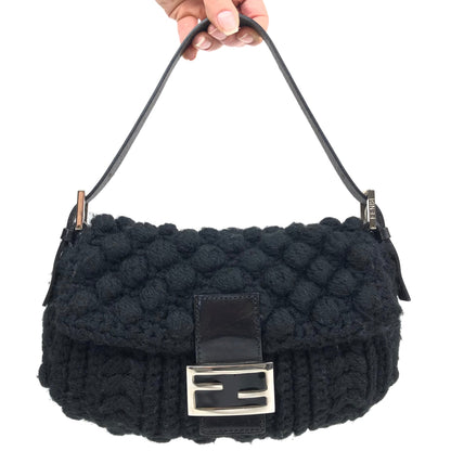 FENDI CASHMERE WOOL BAGUETTE SHOULDER BAG