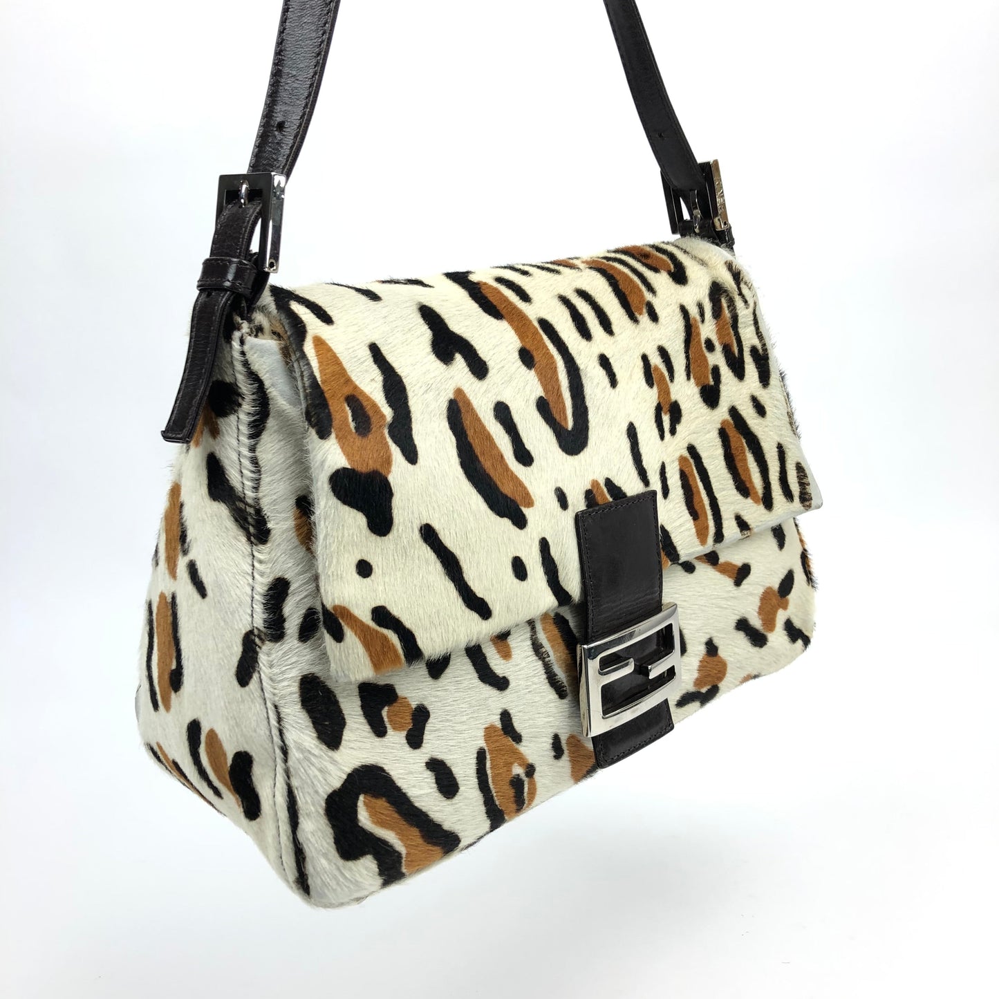 FENDI CALF HAIR MAMA BAGUETTE BAG