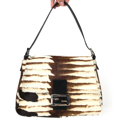 FENDI CALF HAIR MAMA BAGUETTE BAG