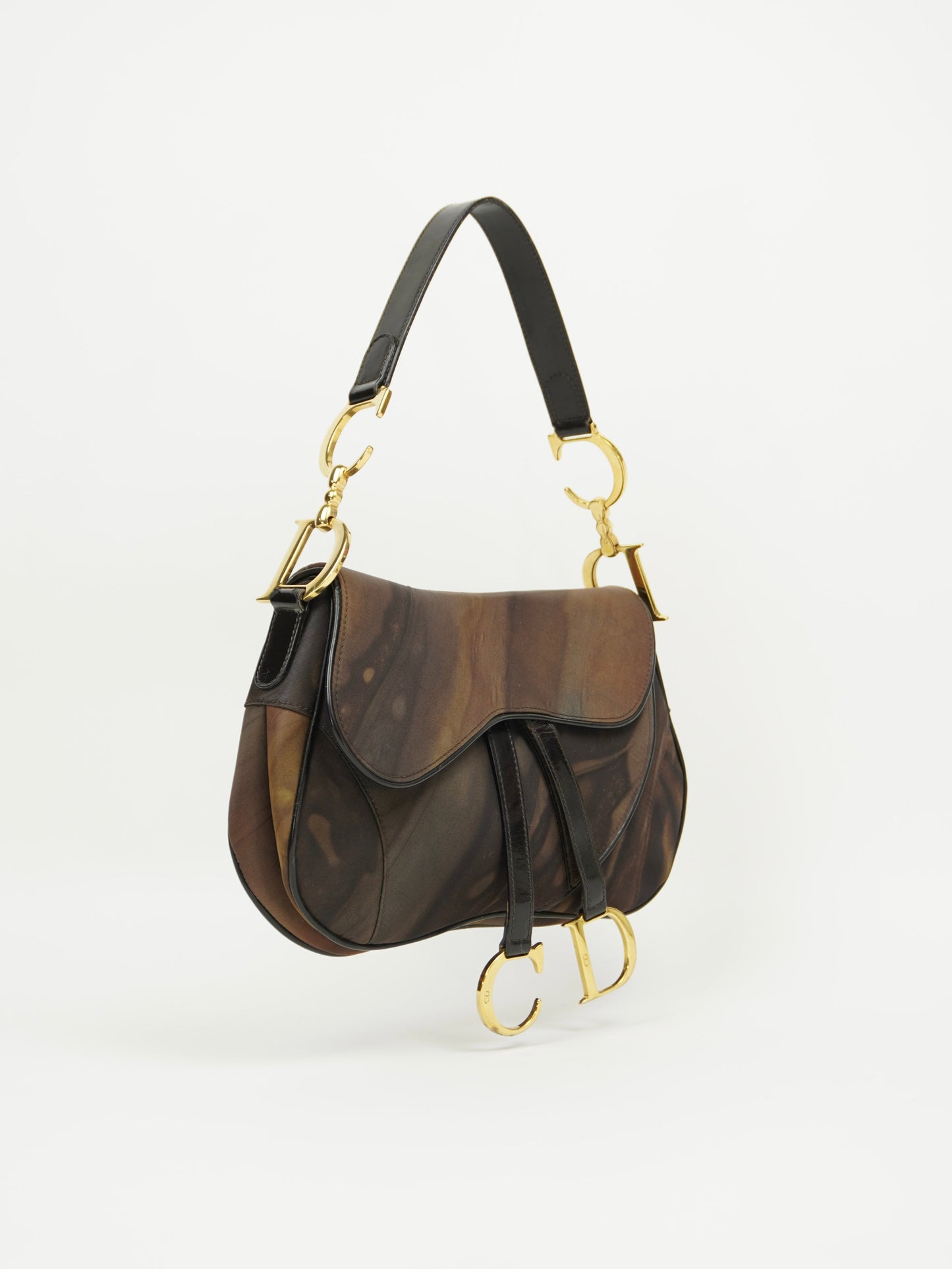 CHRISTIAN DIOR WATER COLOUR DOUBLE SADDLE BAG