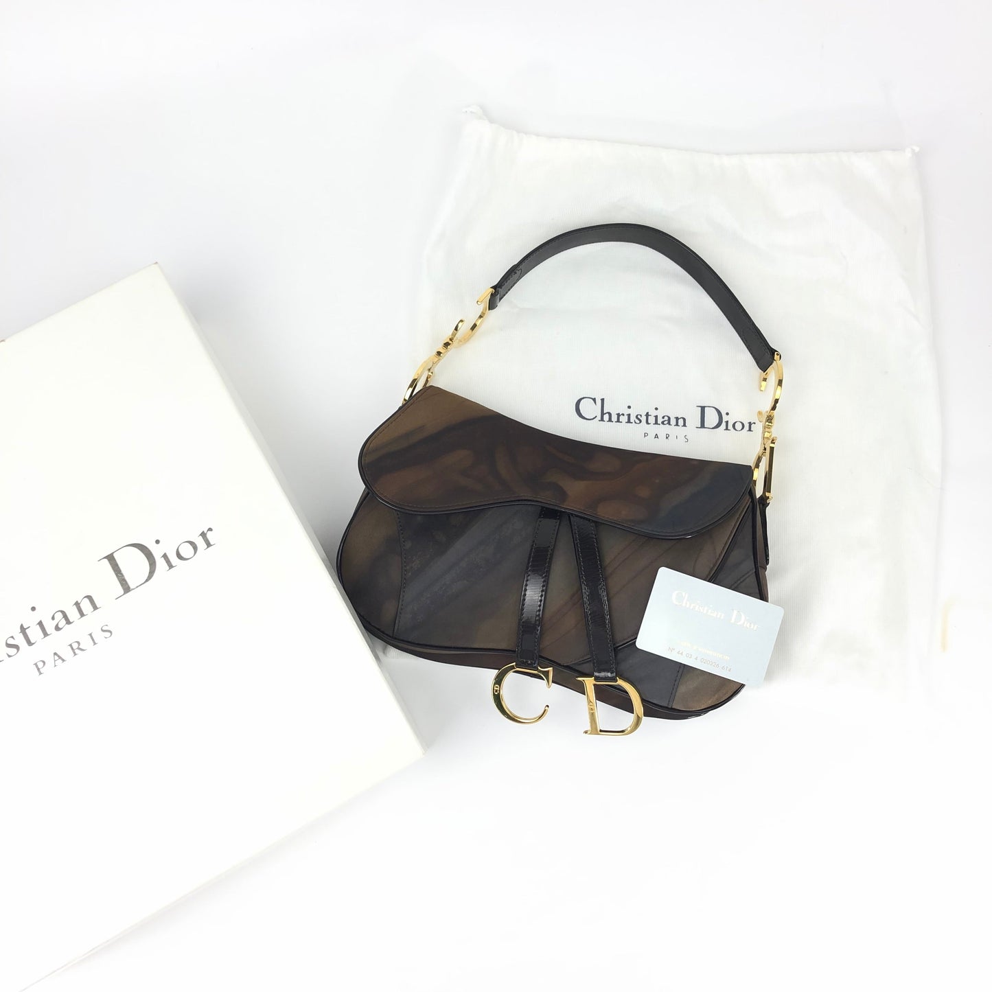 CHRISTIAN DIOR WATER COLOUR DOUBLE SADDLE BAG