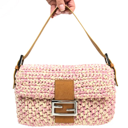 FENDI CROCHET BAGUETTE SHOULDER BAG