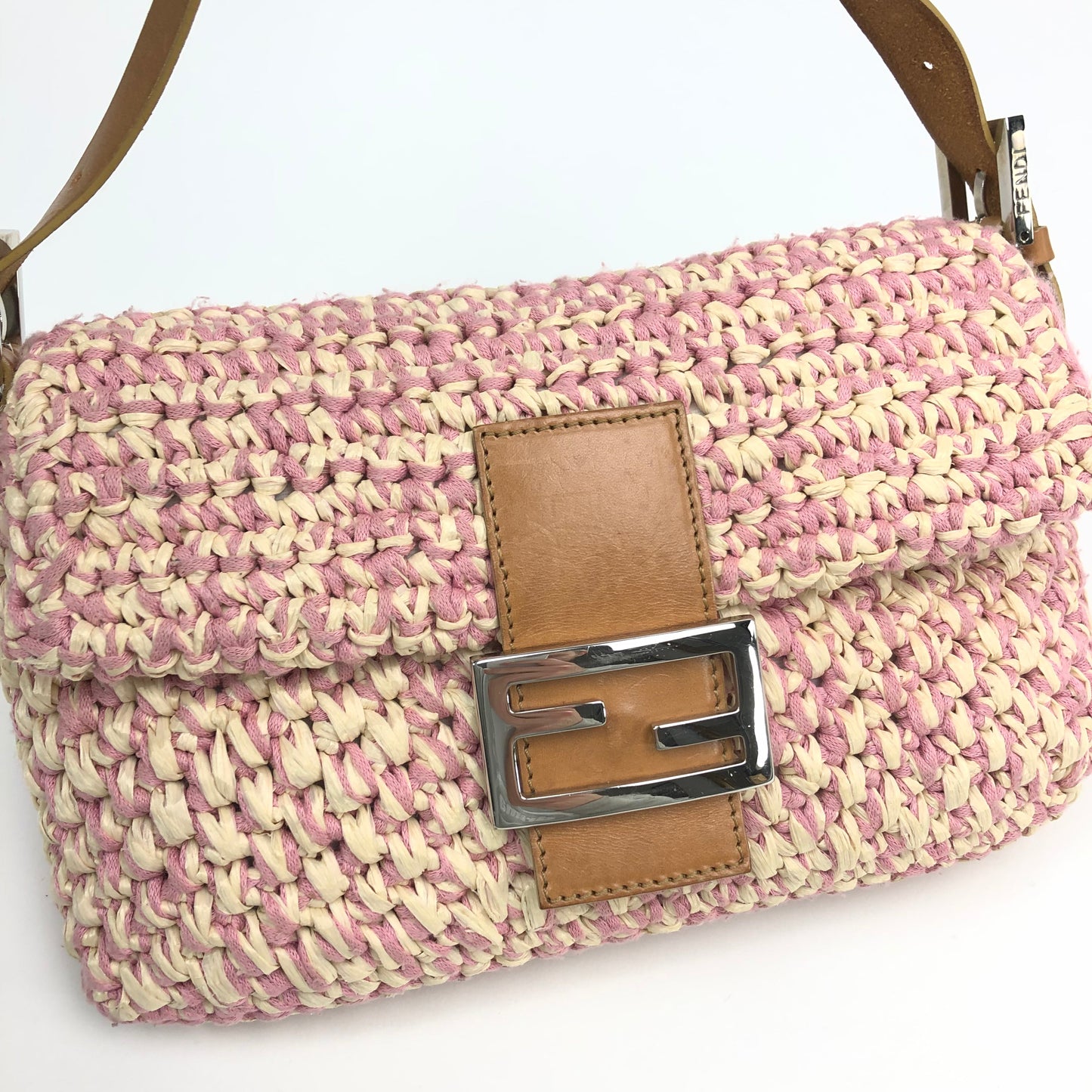 FENDI CROCHET BAGUETTE SHOULDER BAG