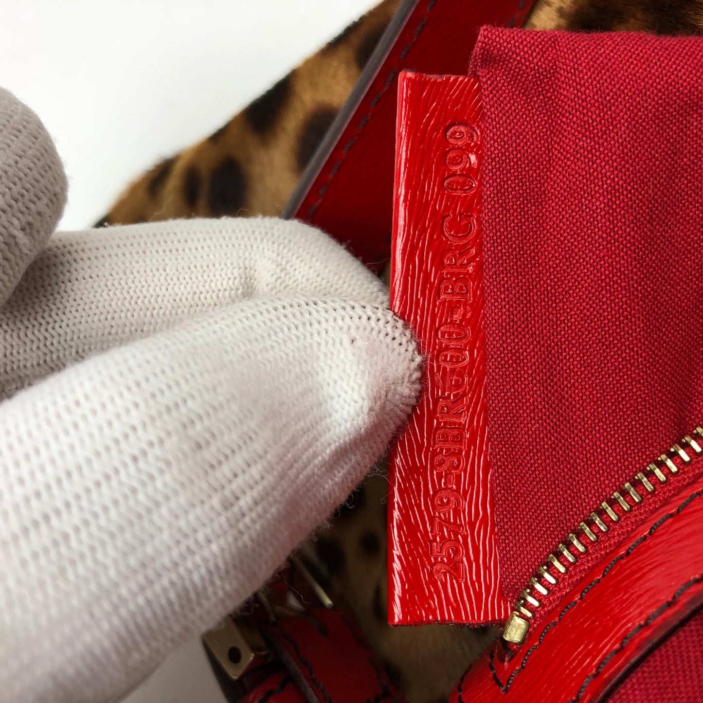 FENDI LEOPARD PONY HAIR BAGUETTE SHOULDER BAG