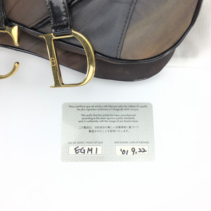 CHRISTIAN DIOR WATER COLOUR DOUBLE SADDLE BAG