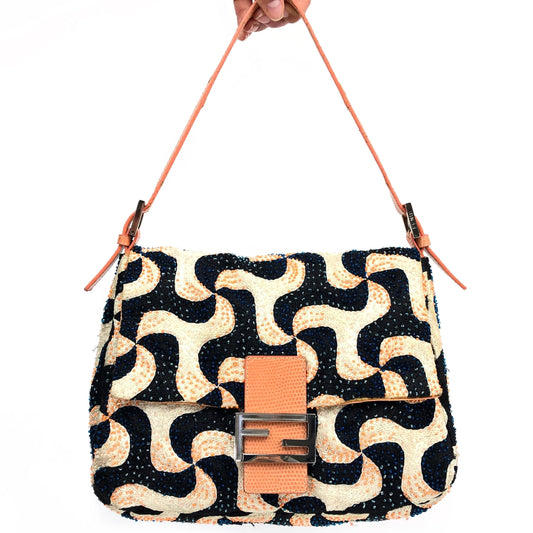 FENDI BEADED SWIRL MAMA BAGUETTE BAG